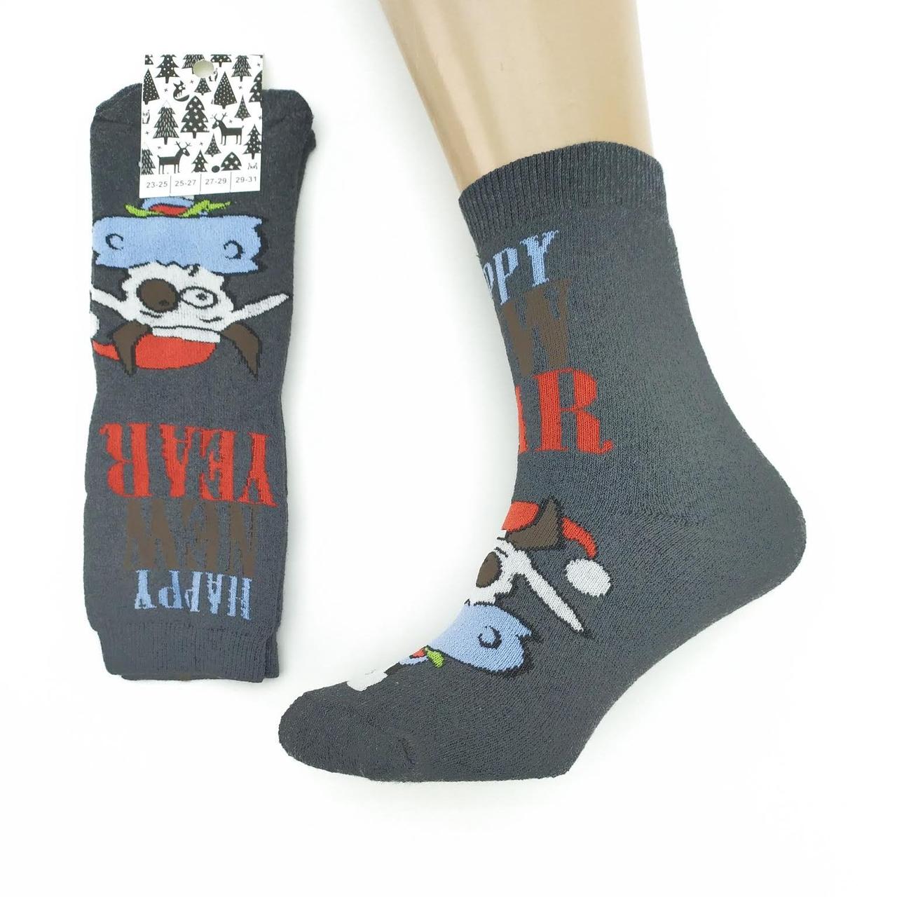 Шкарпетки чоловічі махрові "Новий рік" високі GRAND, р27-29, графіт, 20031756, фото 1