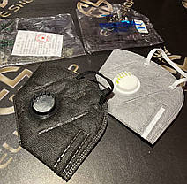 Маска для обличчя KN-95 з респіратором і вугільним фільтром, фото 4