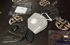 Маска, респіратор KN95 багаторазова універсальна з вугільним фільтром, фото 3