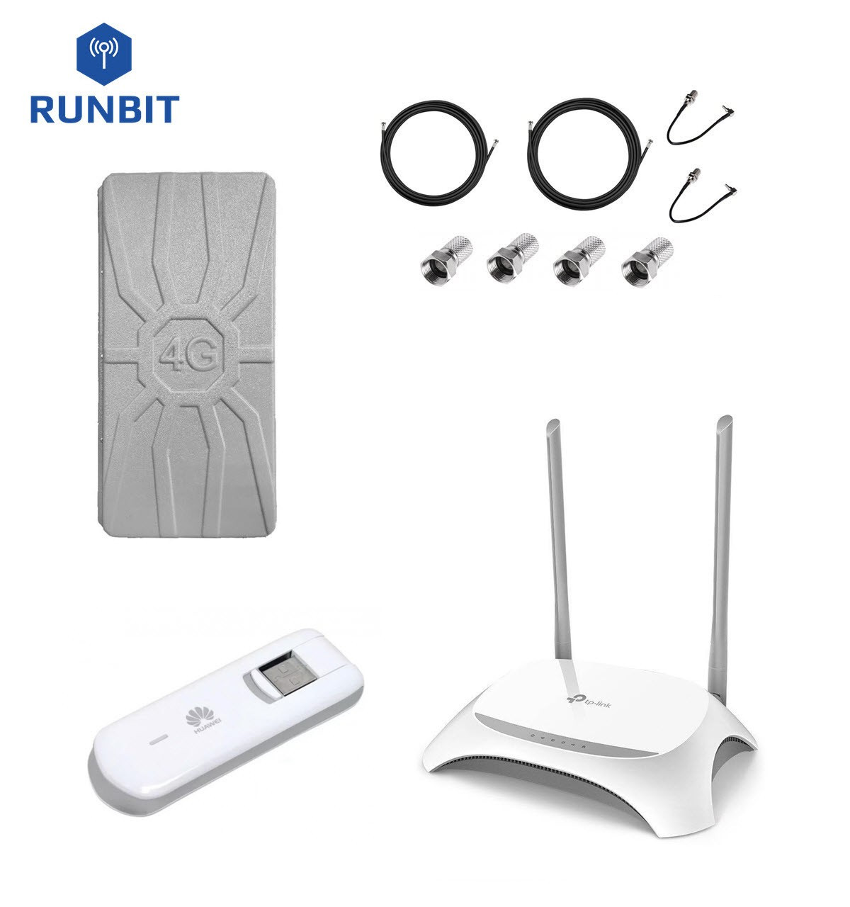 Комплект для інтернету 4G/3G роутер TP-Link TL-WR842N + модем Huawei E3276 + антена RunBit Spider