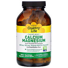 Кальцій і магній Country Life "Calcium Magnesium with Vitamin D Complex" комплекс з вітаміном D (240 капсул)