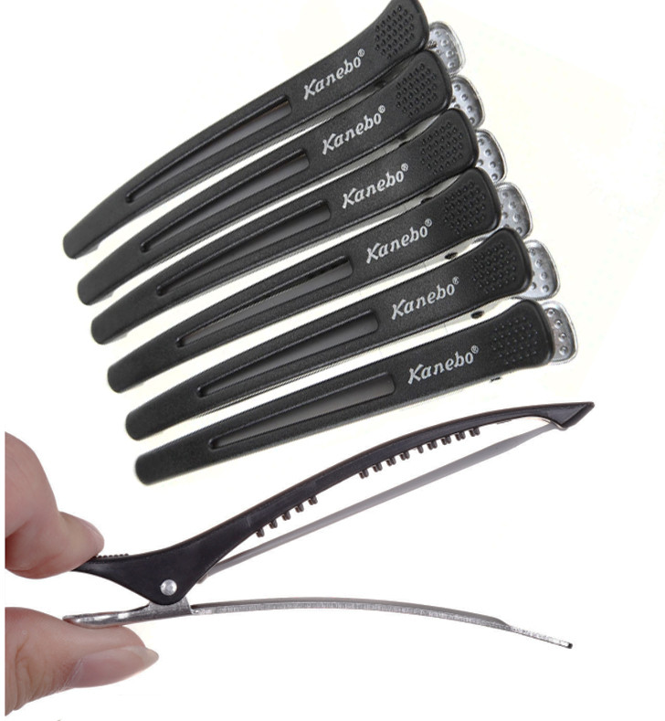 Затискачі для волосся із силіконовою вставкою Kanebo, 6 шт., фото 1