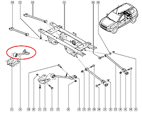 Renault (Original) 551107894R — Поздовжня тяга задньої підвіски права на Рено Дастер 4х4, фото 1