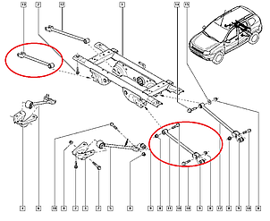 Renault (Original) 8200839124 — Поперечна тяга задньої підвіски (передня права/ліва) з ABS Рено Дастер 4х4, фото 1