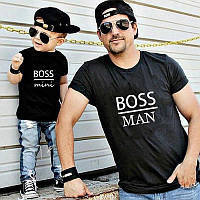 Парные футболки Family Look. Папа и сын "Boss man. Boss mini" Push IT