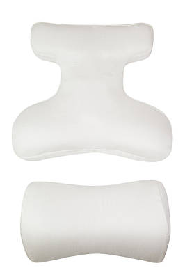 Комплект BEAUTY SET - ортопедичні подушки для сну на животі (Face Pillow №1 & Roller Pillow №2) тенсел айворі