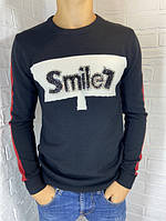 Свитер мужской Engelz черный с белой полоской SMILE M-XXL