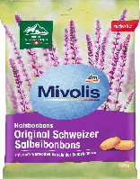 Льодяники від кашлю Mivolis Salbei з маслом шавлії і вітаміном С, 125 гр.