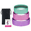 Тканинна стрічка для фітнесу та спорту Luting набір 3 шт + чохол у комплекті (95260), фото 4