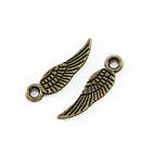 Кулон Крило, Метал, Колір Бронзовий, 17х5х1мм, Отвір 2мм, 50 шт, фото 2