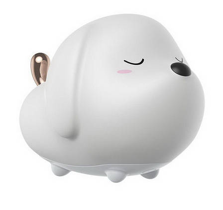 Дитячий нічник-іграшка Baseus Cute series doggie silicone Собачка Білий (DGAM-B02), фото 1