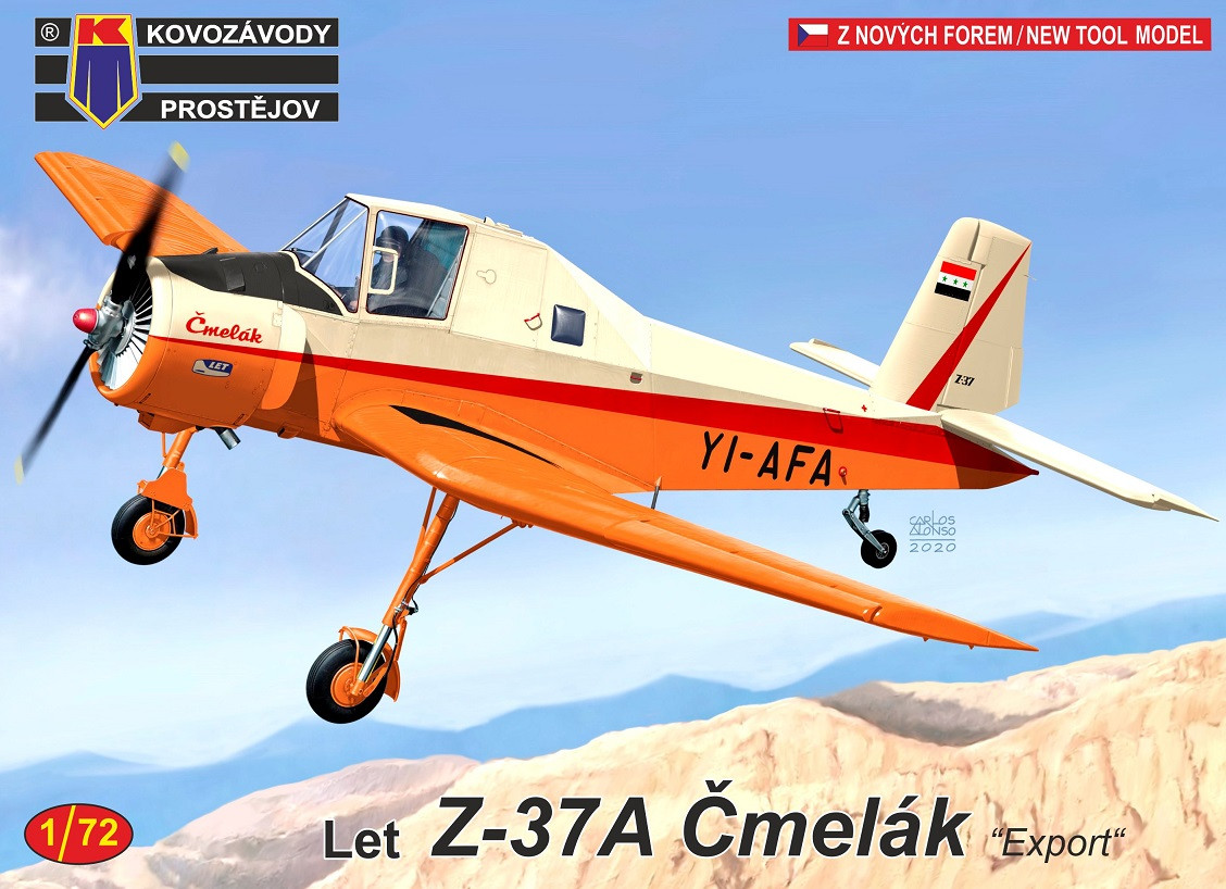 Пластикова модель 1/72 Kovozavody Prostejov 0204 Чехословацьки літак Zlin Z-37A Čmelák “Export”
