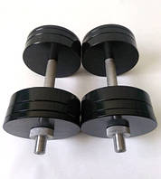 Розбірні гантелі метал з покриттям 2 по 22 кг (набірні, гантелі для будинку, загальна вага 44 кг)