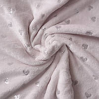 Плюш світло-рожевий із глітерними сердечками, ш. 80 см