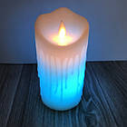 Світлодіодна свічка RGB 75х175мм, з пультом 3хААА, парафіновий віск, LM36009, фото 5