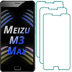 Комплект Meizu M3 Max Захисні Стекла (3 шт.) (Мейзу М3 Макс Мах)