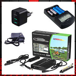 Зарядні пристрої універсальні для ліхтарів, техніки, акумуляторів