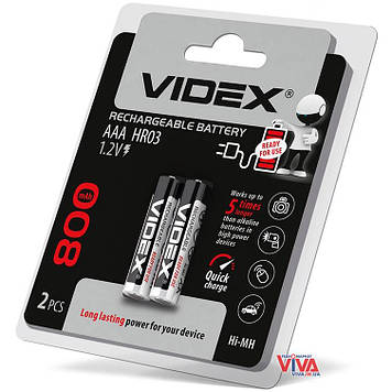 Акумулятори Videx AAA 800 mAh (HR03, Ni-MH)