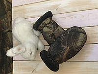 Варежки с мехом кролика белые