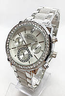 Годинник жіночий наручний кварцовий з календарем, срібло з білим циферблатом ( код: IBW490SO )