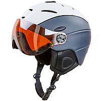 Шлем горнолыжный с визором и механизмом регулировки MS-6296-W L(58-61)