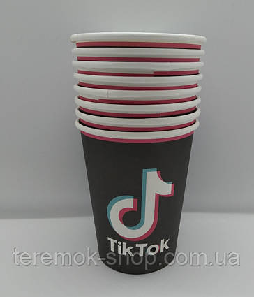 Дитячі святкові паперові стаканчики Тік Ток Tik Tok 10 штук