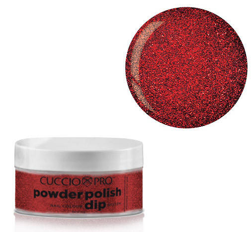 Червона глітерна гель-пудра для нігтів Cuccio Ruby Red Glitter, 14 г, фото 2