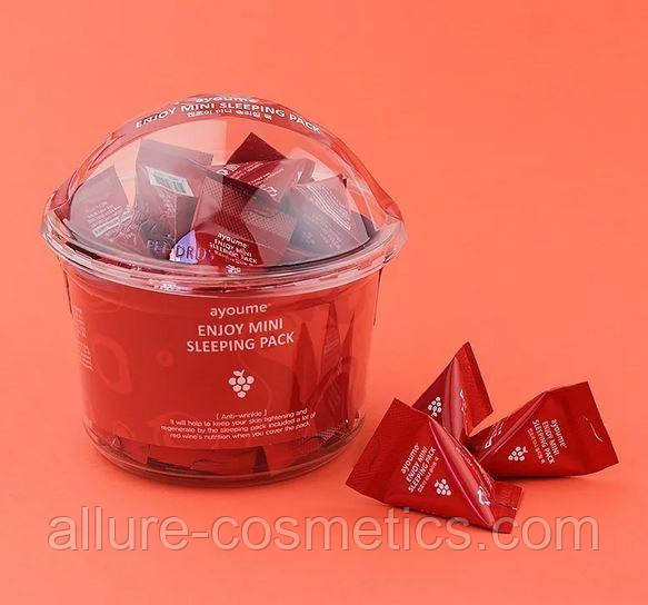 Нічна омолоджуюча маска для обличчя Ayoume Enjoy Mini Sleeping Pack 30 шт по 3 г, фото 1