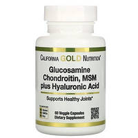 Для суставов и связок California Gold Nutrition Glucosamine Chondroitin MSM plus Hyaluronic Acid (60 капсул.)