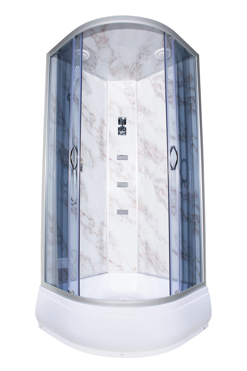 Душовий бокс TKF 90-30 Мармур BG 90х90 середній піддон, фото 1