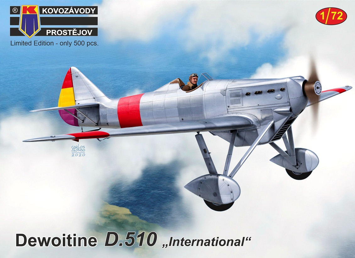 Пластикова модель Kovozavody Prostejov 0180 Французький винищувач Dewoitine D.510 International