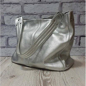 Сумка жіноча "Єва" натуральна шкіра,срібна