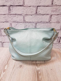 Сумка жіноча "Єва" натуральна шкіра, блакитний флотар