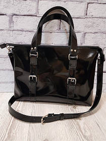 Сумка "Монако" натуральна шкіра, чорний глянець