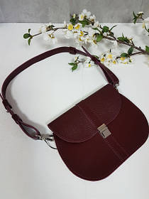 Сумка жіноча "ФЛОРА" натуральна шкіра, бургунді з рептилією