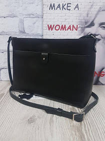 Сумка жіноча "Демі" натуральна шкіра,чорна матова