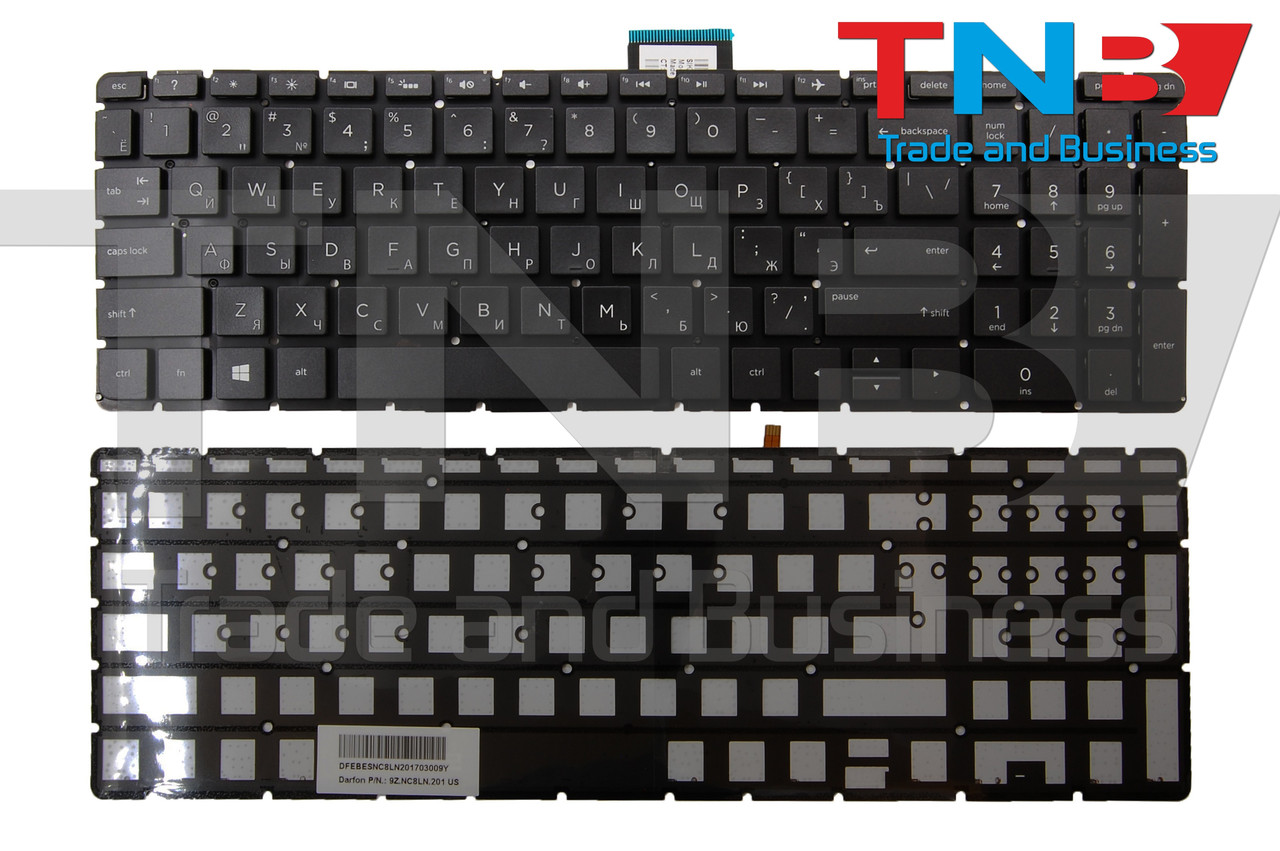 Клавіатура HP Pavilion 17-AB 17-AK 17T-AB 17-N 17-G JL-0313-A US HR04-A US Черная з підсвічуванням RUUS