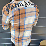 Чоловіча байкова сорочка з капюшоном Palm Angels M589 бежева S, фото 2