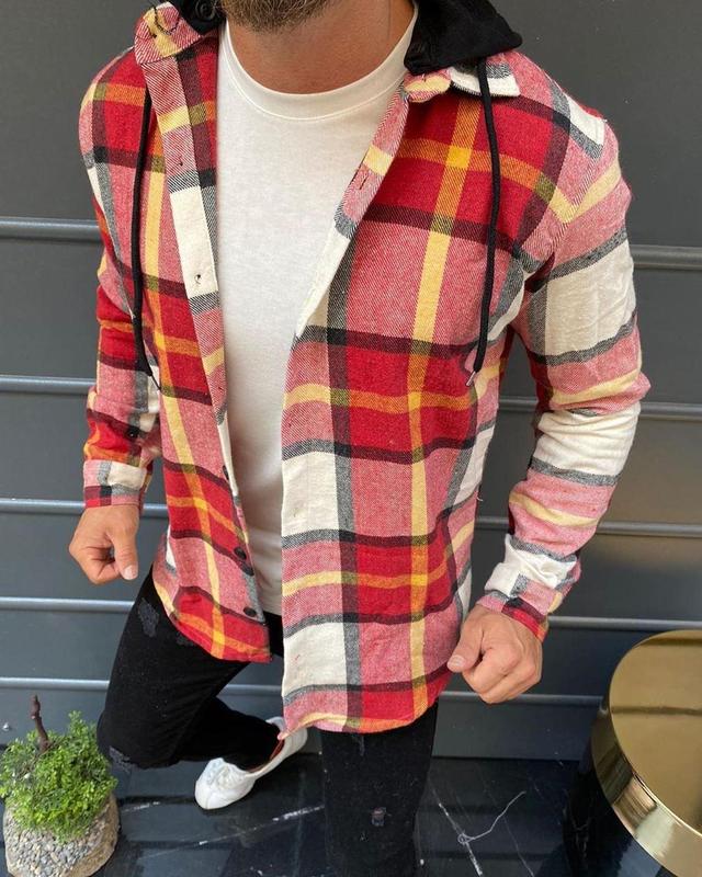 Мужская байковая рубашка с капюшоном Palm Angels Мужская байковая рубашка с капюшоном Palm Angels