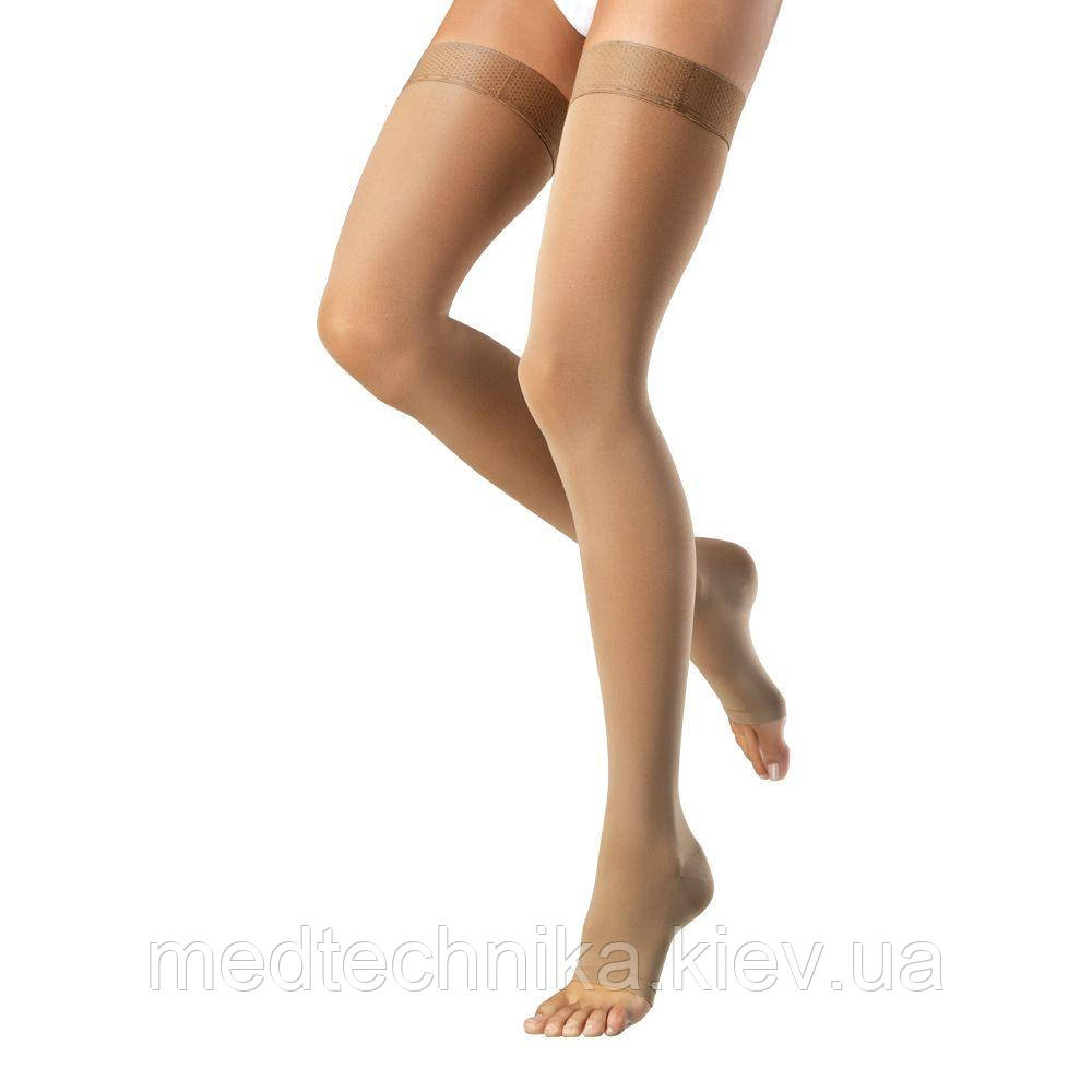 Панчохи компресійні, 1 клас, 18-21 мм рт.ст., бежеві, відкритий носок, Venosan 6001-1-Удлиненная, фото 1