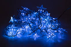 Світлодіодна новорічна гірлянда зірки, 2,4 м, 48 л, синій, IP20, LED (050567)