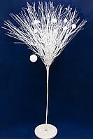 Дерево на підставці з кулями, 120 см, білий, метал, пластик Новорічна декорація (770090-5)