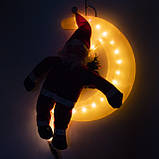 Новорічна світлодіодна декорація - Дід Мороз сидить на місяці, 30 см, L 30 см, червоний, дюралайт, IP44 (350391), фото 2