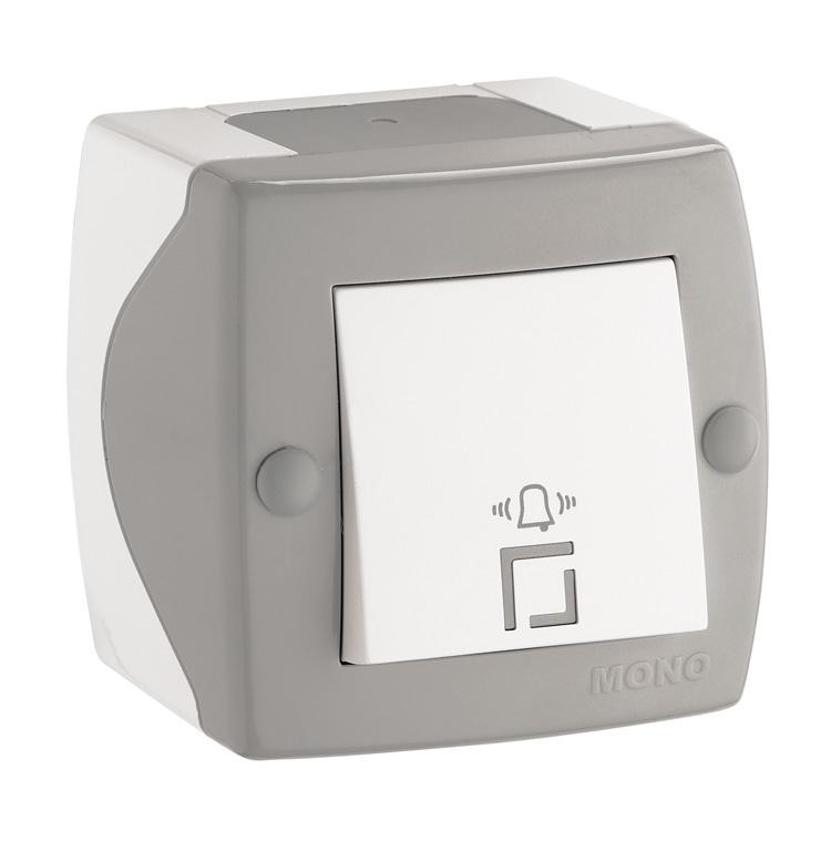 Кнопка дзвінкова, Mono Electric, OCTANS IP 20 (сірий)