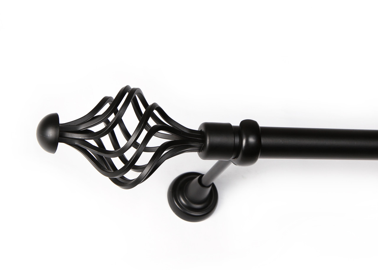 Черный матовый Карниз для штор металлический, однорядный 25 мм Арезо ...