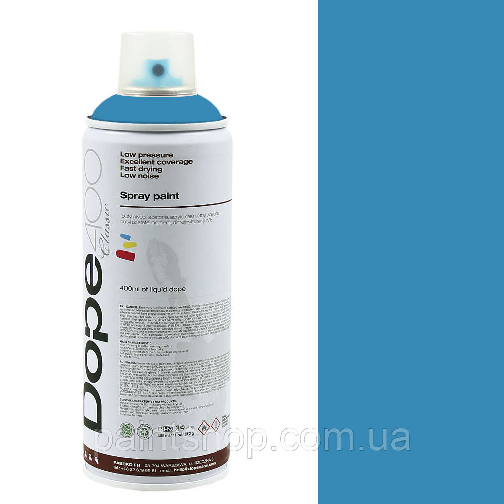 Аерозольна фарба Dope D-067 Shok Blue (Синій) 400 мл