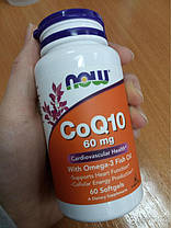 Коензим NOW CoQ10 60 mg with Omega-3 60 капс гел, фото 2