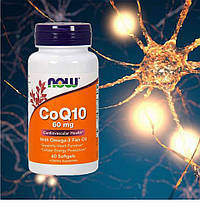 Коензим NOW CoQ10 60 mg with Omega-3 60 капс гел, фото 3