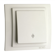 Вимикач одноклав. проміжний, Mono Electric, LARISSA (крем)