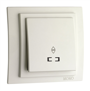 Вимикач одноклав. прохідний з підсвіткою, Mono Electric, LARISSA (крем)